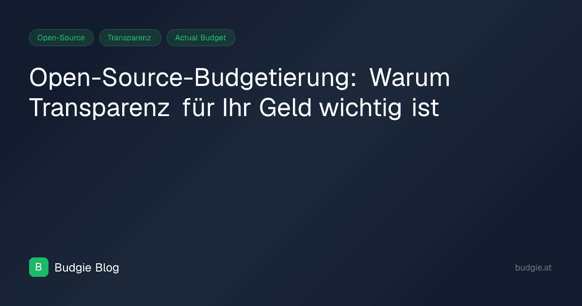 Open-Source-Budgetierung: Warum Transparenz für Ihr Geld wichtig ist