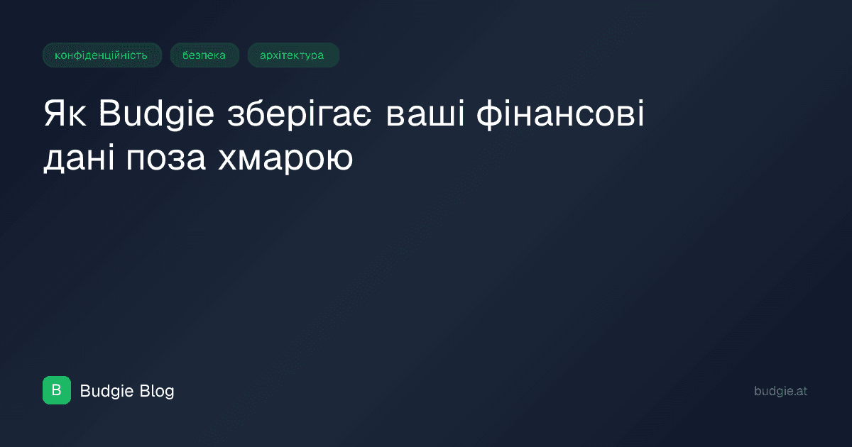 Як Budgie зберігає ваші фінансові дані поза хмарою